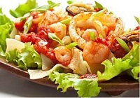 Салат из макарон с креветками Салат из макарон с креветками
